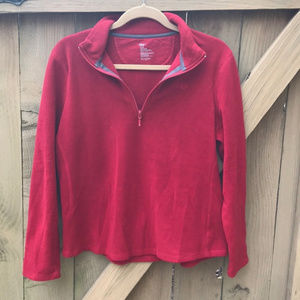 Gap red quarter zip fleece jacket size L